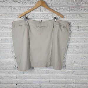 Croft Barrow Womens Skort 24W Plus Skirt Shorts Beige Pull On Pockets A11E